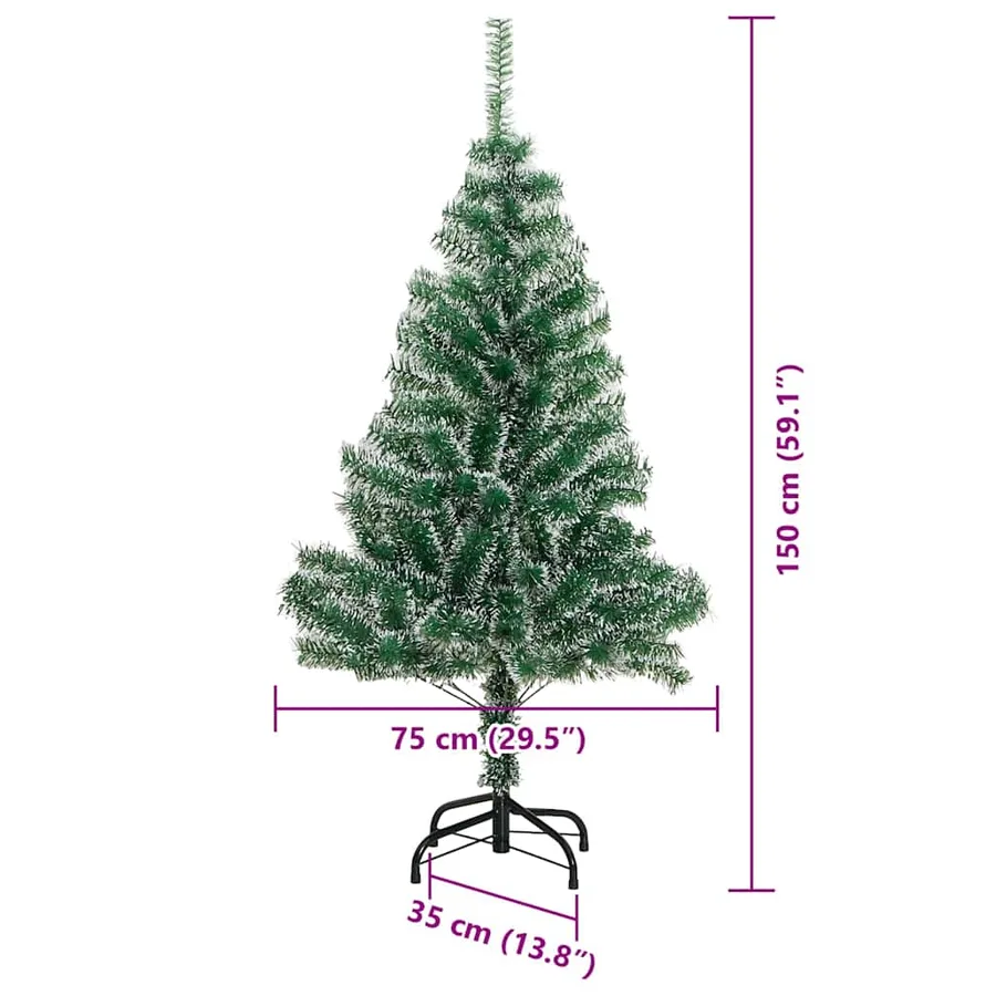 Arbre de Noël artificiel floconné de neige avec lumière LED - 16