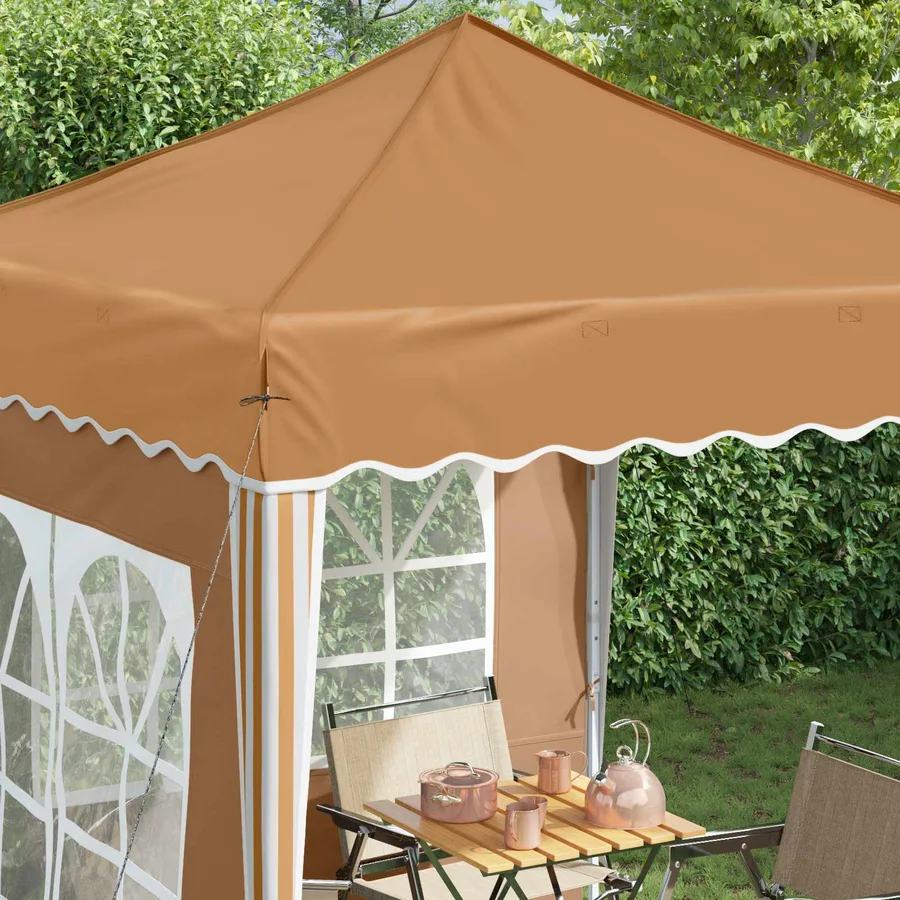 Tente de fête pop-up 195 x 195 x 245 cm Beige Tissu Oxford - 4