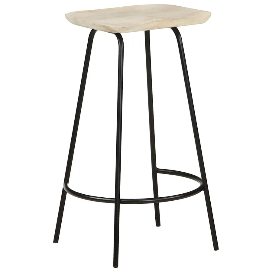 Tabourets de bar lot de 2 bois de manguier massif - 11