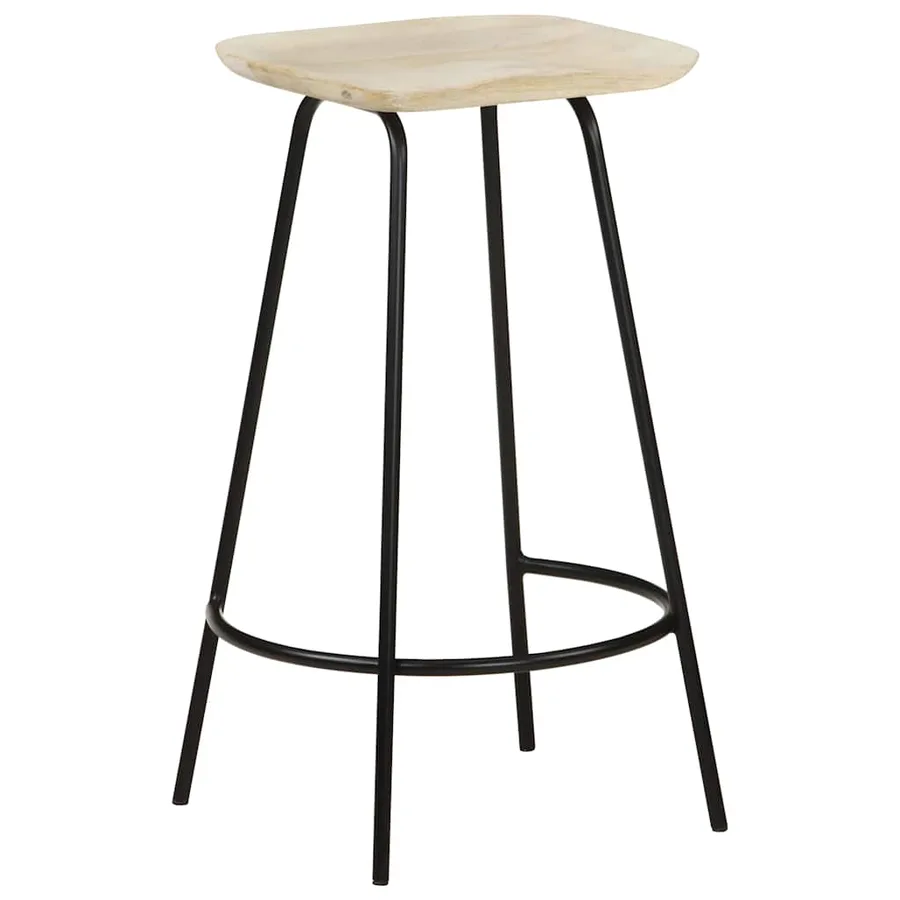 Tabourets de bar lot de 2 bois de manguier massif - 12