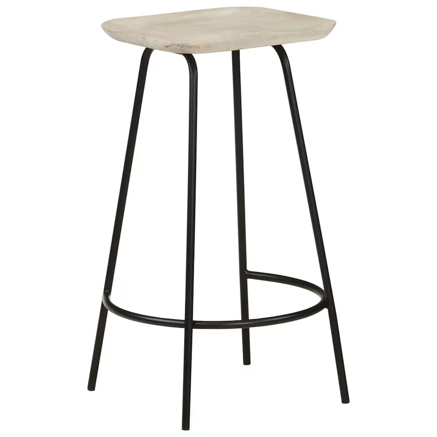 Tabourets de bar lot de 2 bois de manguier massif - 14