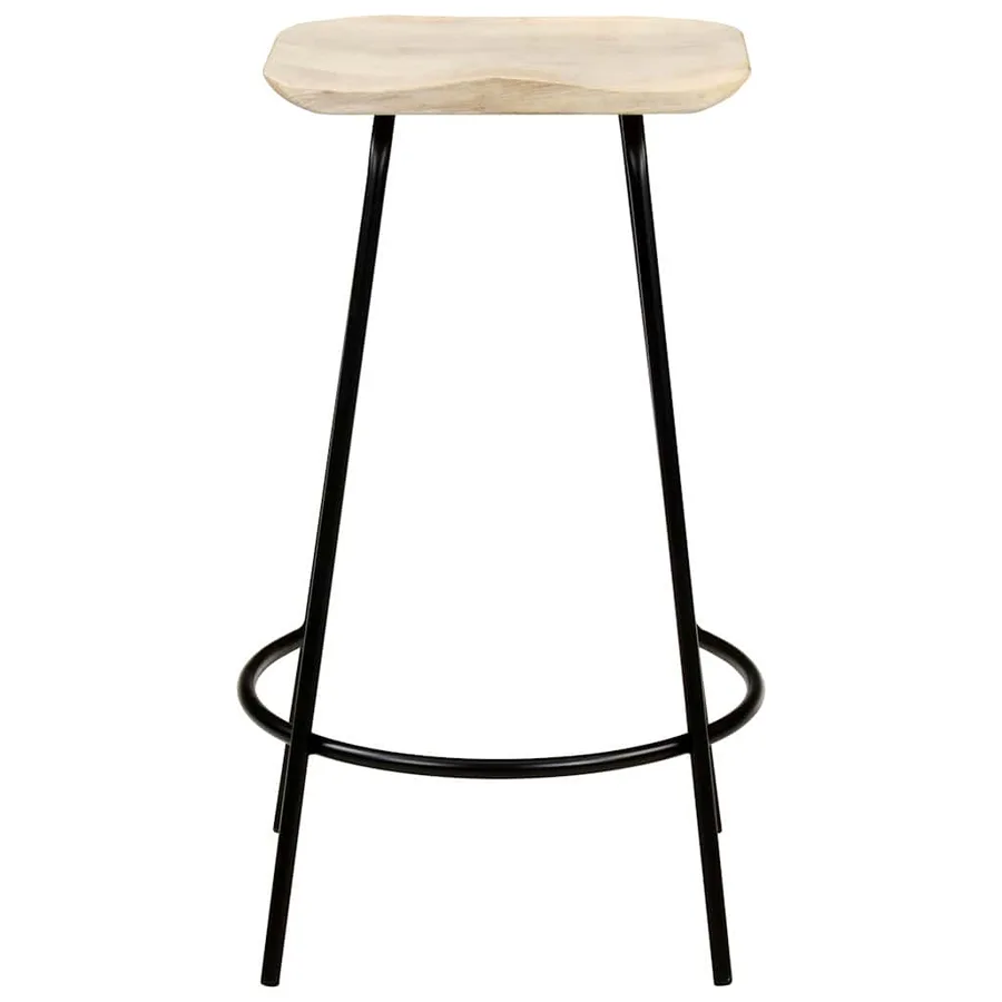 Tabourets de bar lot de 2 bois de manguier massif - 3