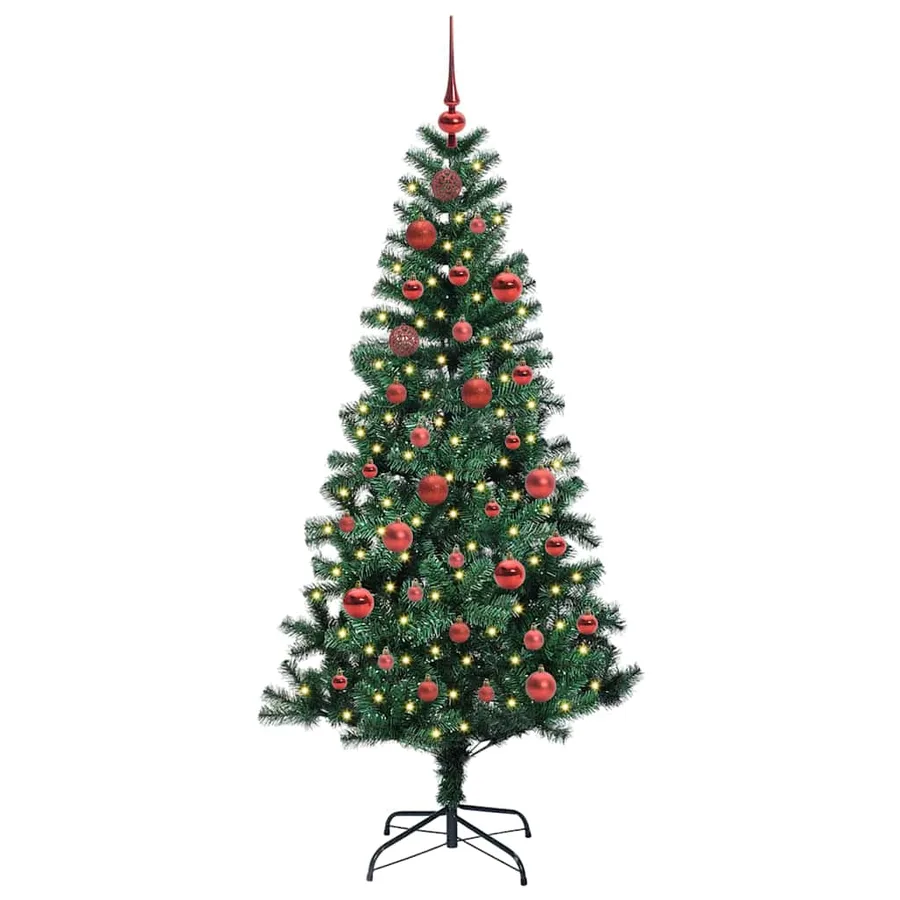 Sapin de Noël artificiel pré-éclairé Vert 150 cm PVC et métal - 3