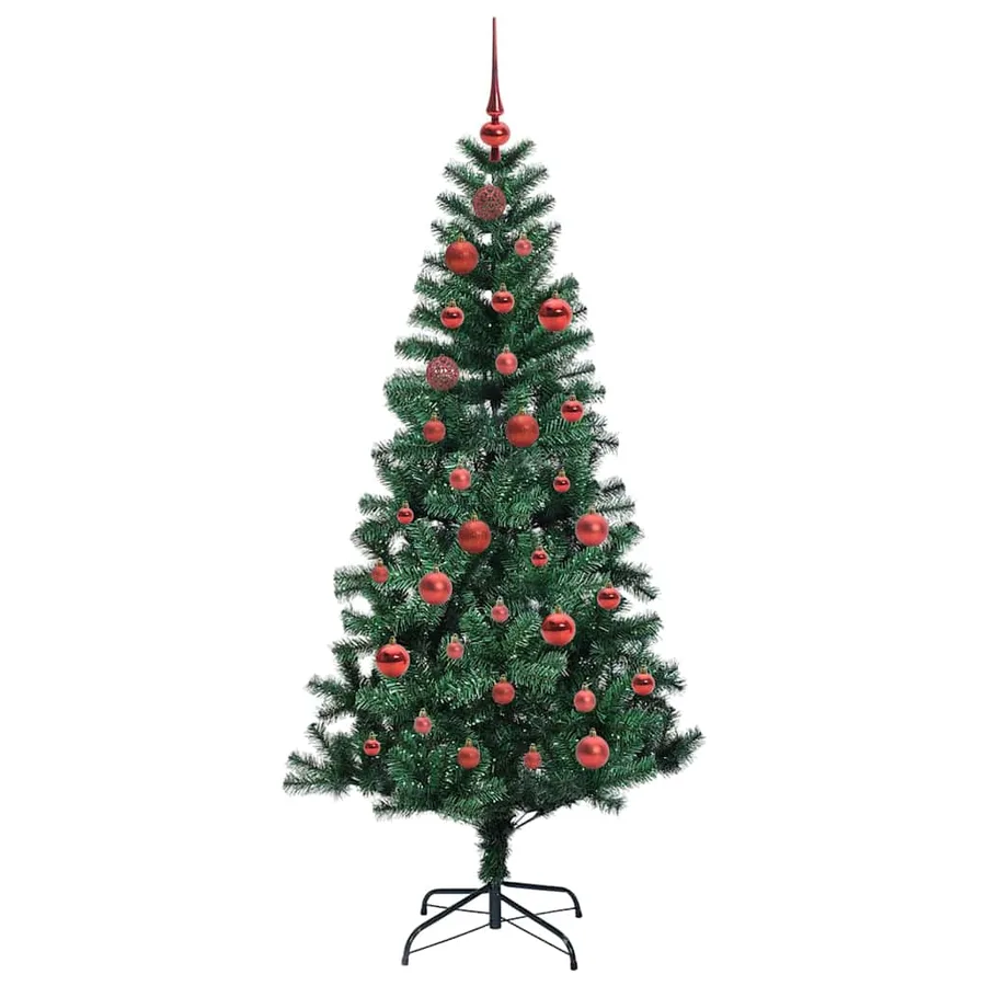 Sapin de Noël artificiel pré-éclairé Vert 150 cm PVC et métal - 4