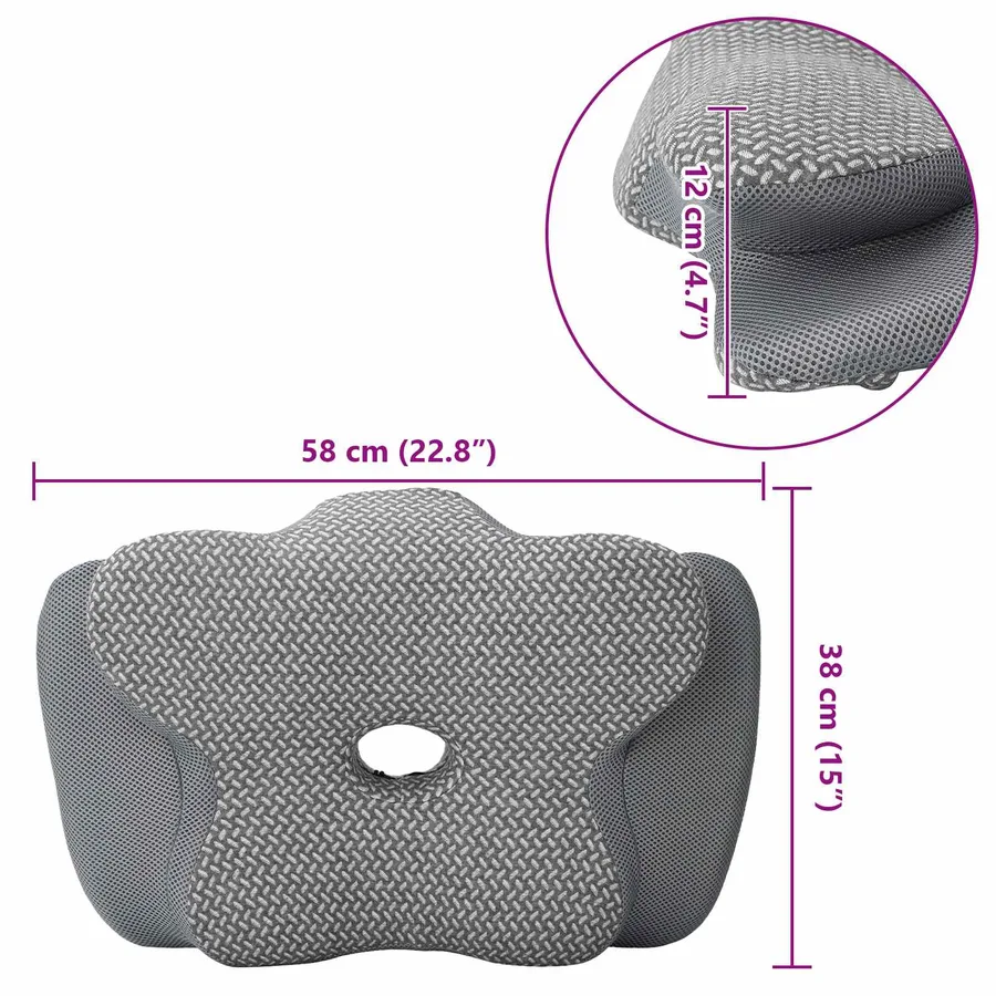 Coussin cervical Gris Mousse à mémoire de forme 58 x 38 x 12 cm - 12
