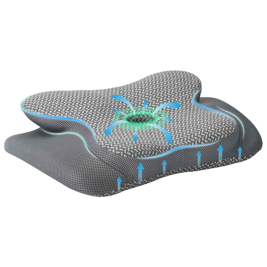 Coussin cervical Gris Mousse à mémoire de forme 58 x 38 x 12 cm - 2