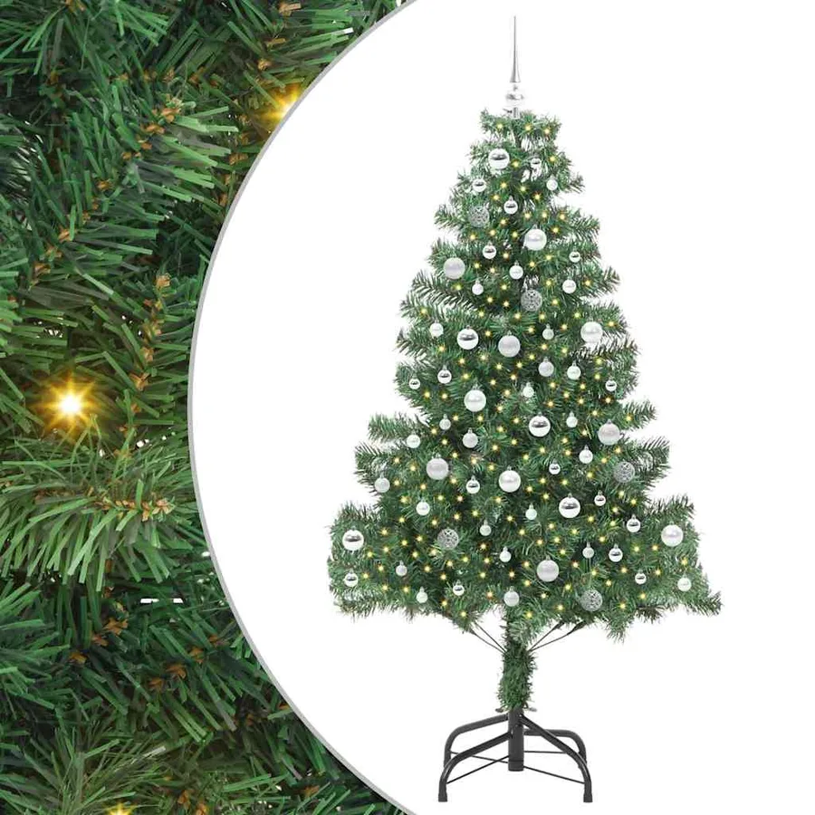 Sapin de Noël avec 300 LED avec support Vert 210 cm PVC - 2