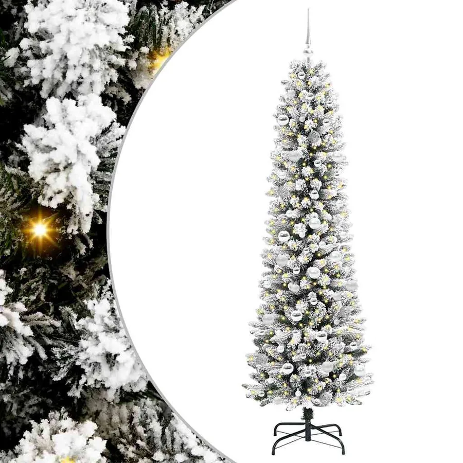 Sapin de Noël artificiel Blanc 210 cm PVC, métal et plastique - 2
