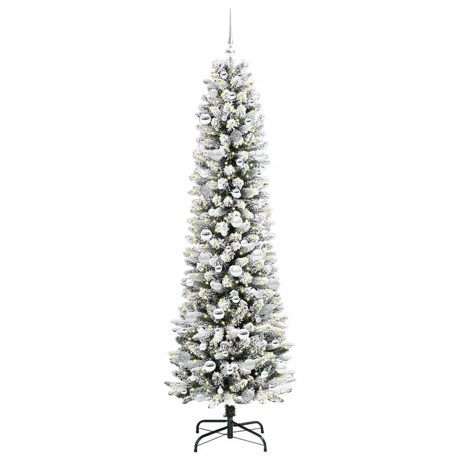Sapin de Noël artificiel Blanc 210 cm PVC, métal et plastique - 3