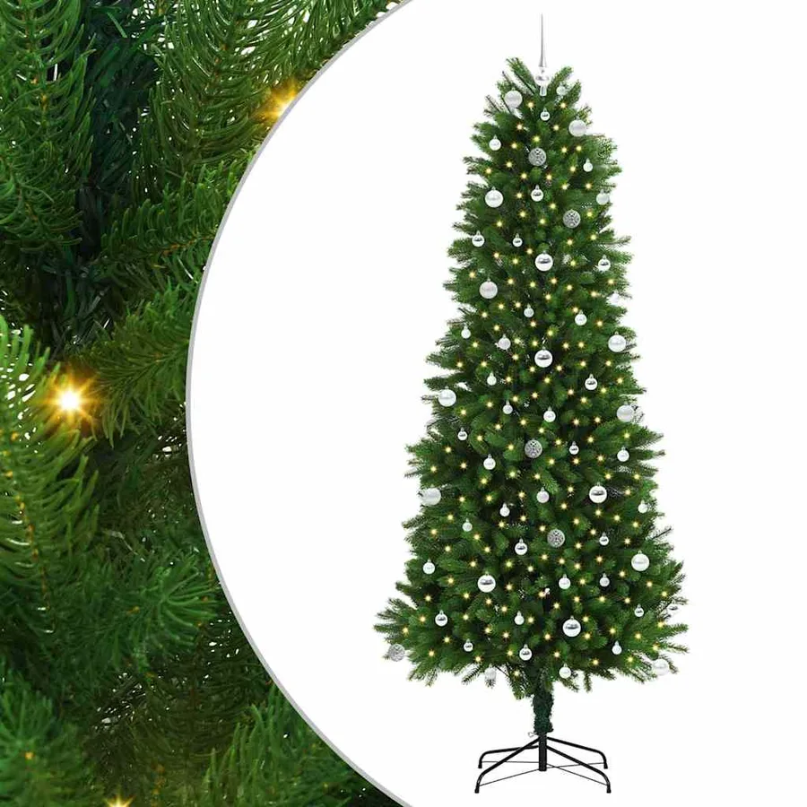 Sapin de Noël avec 300 LED avec support Vert 240 cm PE - 2
