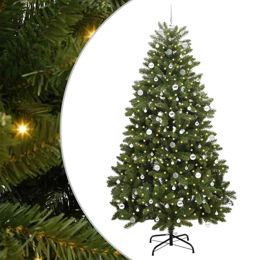 Sapin de Noël artificiel avec 300 LED Vert 240 cm PVC et métal - 2