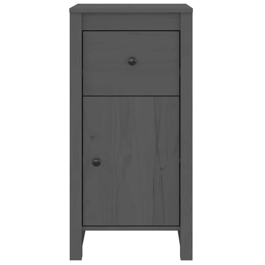 Buffets 2 pcs gris 40x35x80 cm bois massif de pin - 4