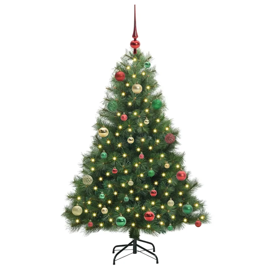 Sapin de Noël artificiel avec 150 LED Vert 150 cm PE et PVC - 3