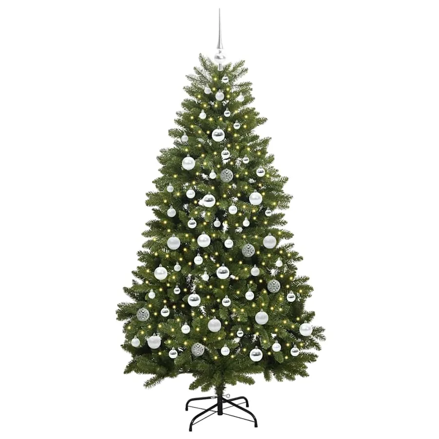 Sapin de Noël artificiel avec 300 LED Vert 180 cm PVC et métal - 3