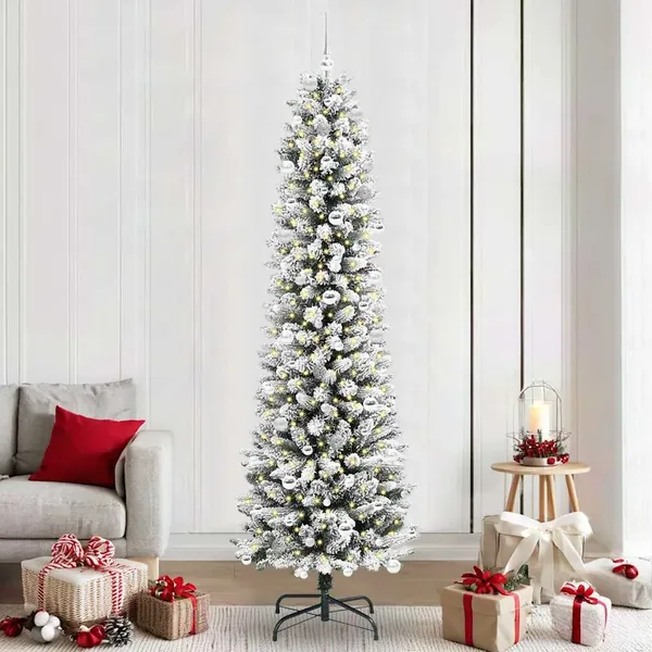 Sapin de Noël artificiel Blanc 240 cm PVC, métal et plastique