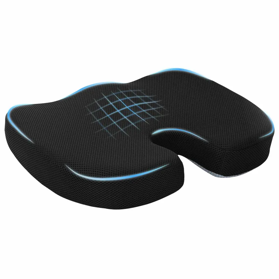 Coussin d’assise Couleur unie Noir 47 x 36,5 x 8 cm