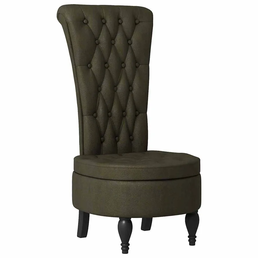 Fauteuil à pantoufle Vert armée 56,5 x 70 x 110 cm Simili daim - 2