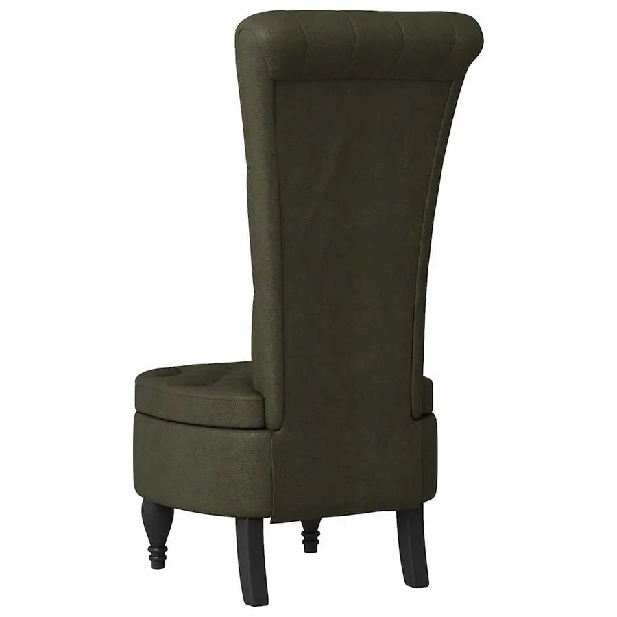 Fauteuil à pantoufle Vert armée 56,5 x 70 x 110 cm Simili daim - 6