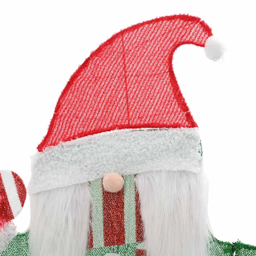 Gnome Éclairé Blanc chaud 71 x 64 cm Tissu en Guirlande - 10