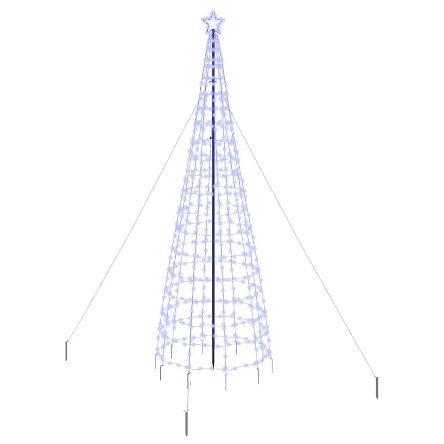 Arbre de Noël LED avec piquets au sol Bleu 400 cm Fer - 2