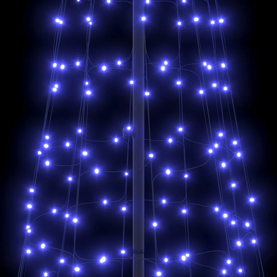 Arbre de Noël LED avec piquets au sol Bleu 400 cm Fer - 7
