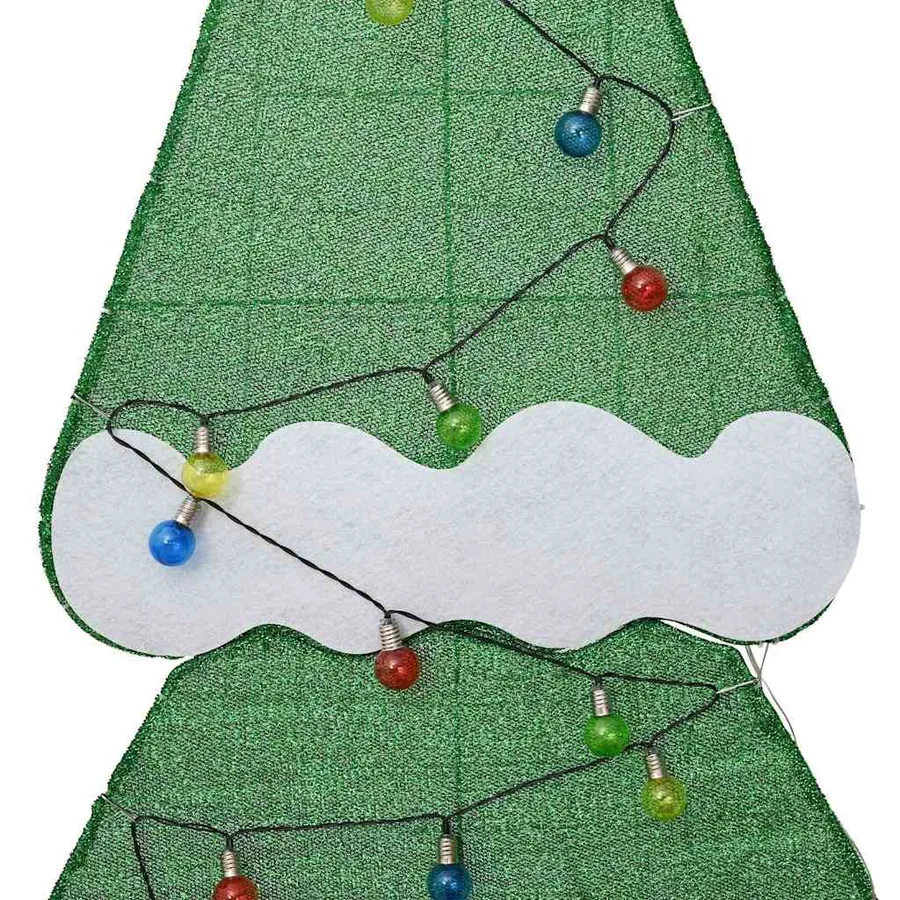 Sapin de Noël lumineux avec 3 boîtes-cadeaux 2D blanc chaud - 10