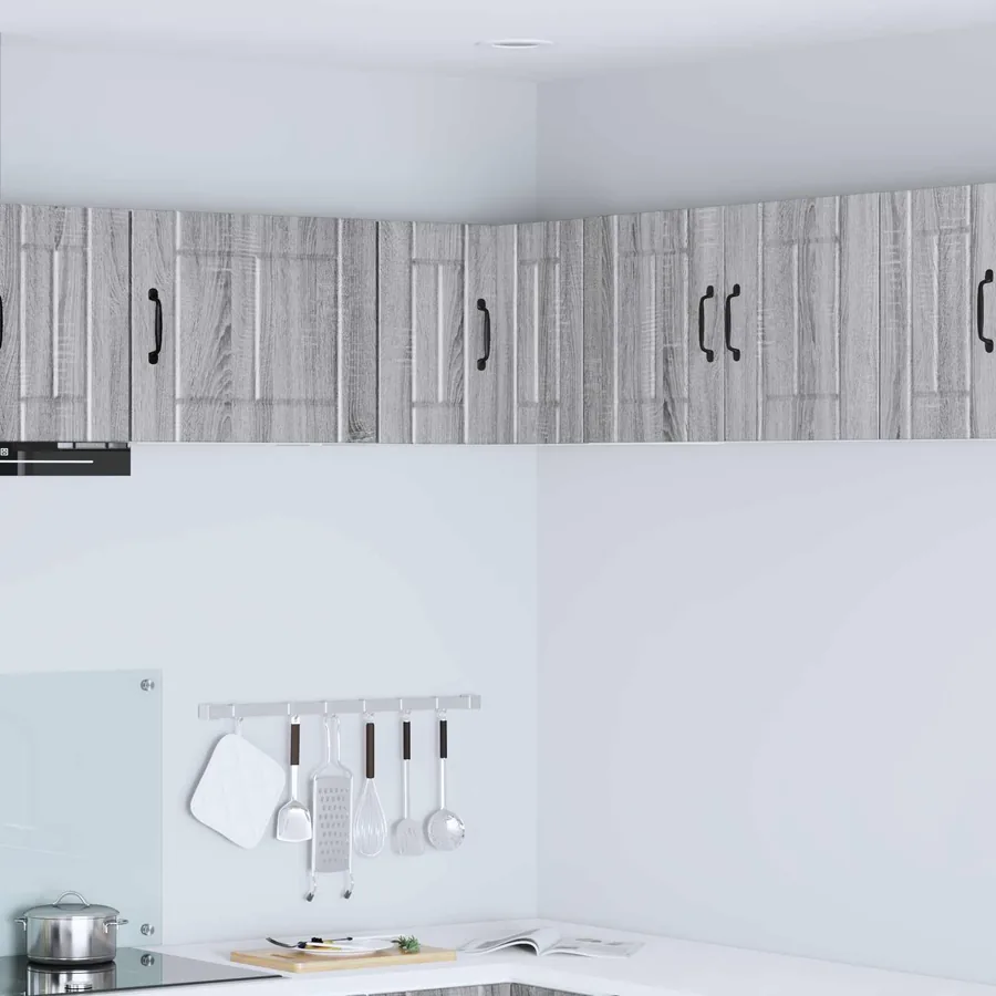 Cabinet d'angle mural LUCCA Sonoma gris 57 x 57 x 40 cm