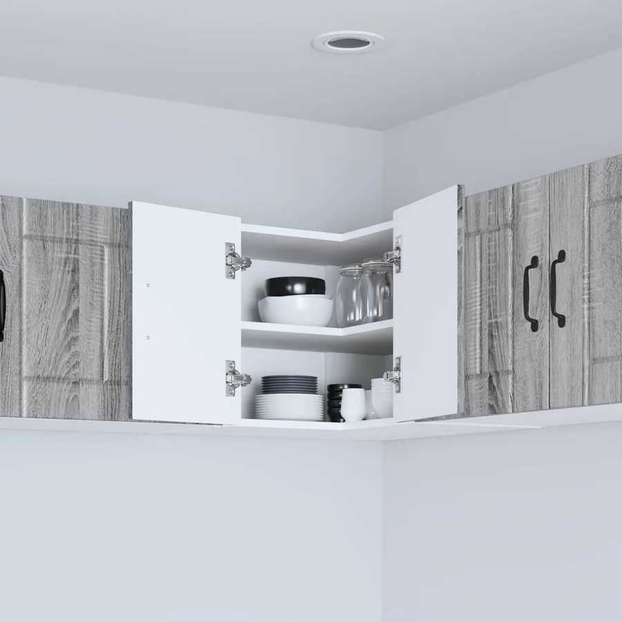 Cabinet d'angle mural LUCCA Sonoma gris 57 x 57 x 40 cm - 4