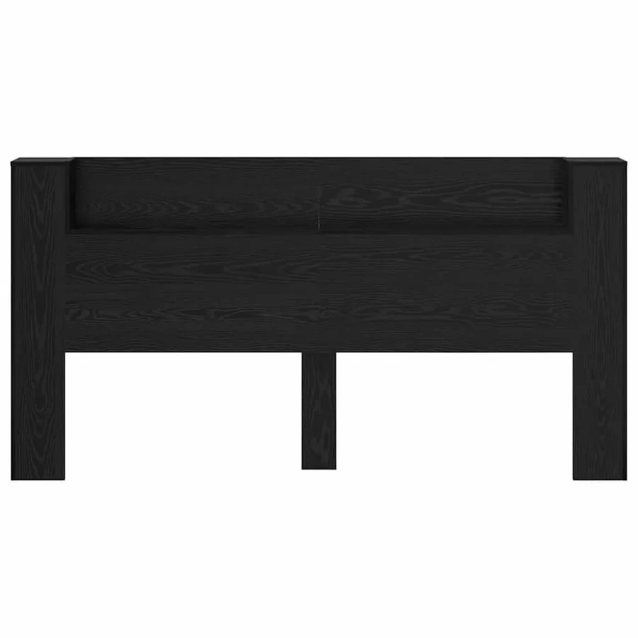 Tête de lit de rangement avec LED Chêne noir Bois d'ingénierie - 6