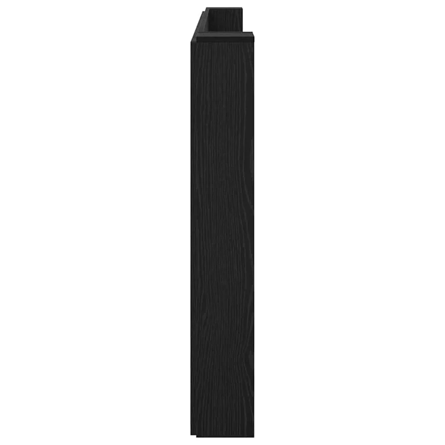 Tête de lit de rangement avec LED Chêne noir Bois d'ingénierie - 7