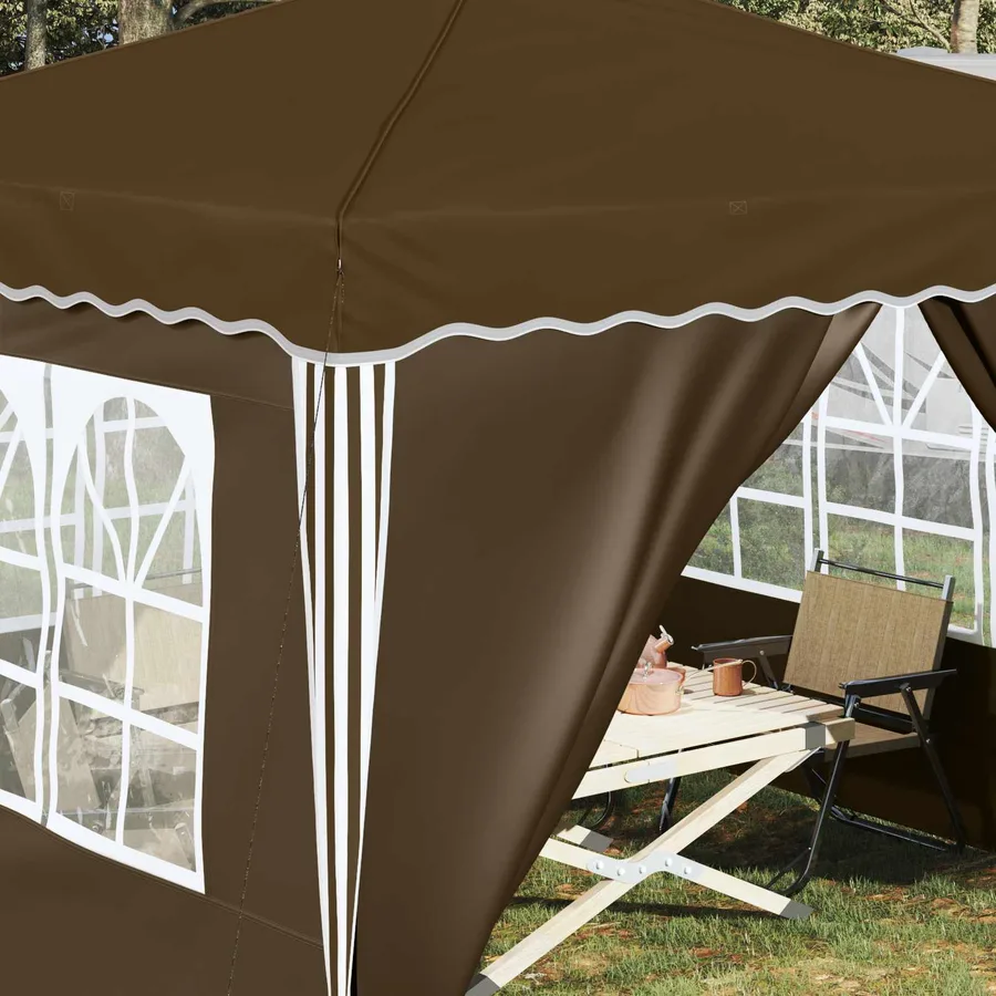 Tente de fête pop-up 288 x 288 x 245 cm Taupe Tissu Oxford - 4