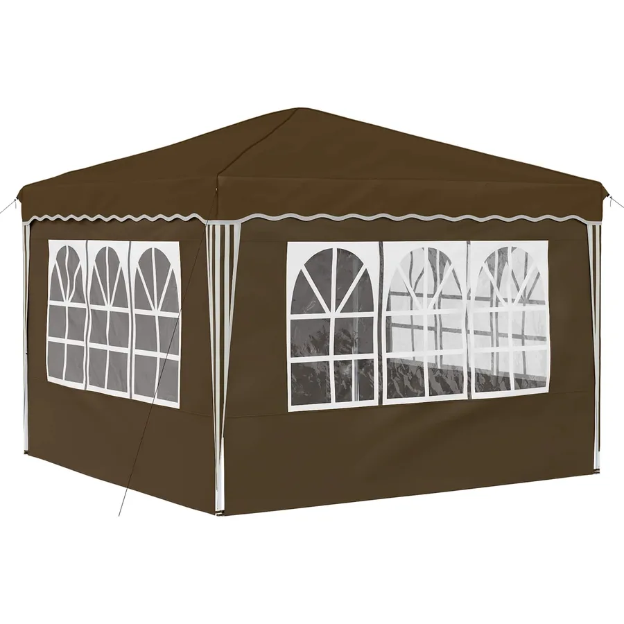 Tente de fête pop-up 288 x 288 x 245 cm Taupe Tissu Oxford - 9