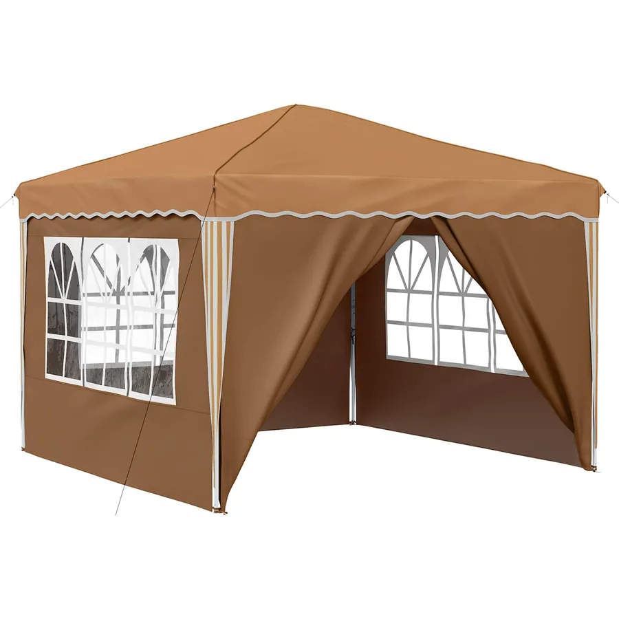 Tente de fête pop-up 288 x 288 x 245 cm Beige Tissu Oxford - 2