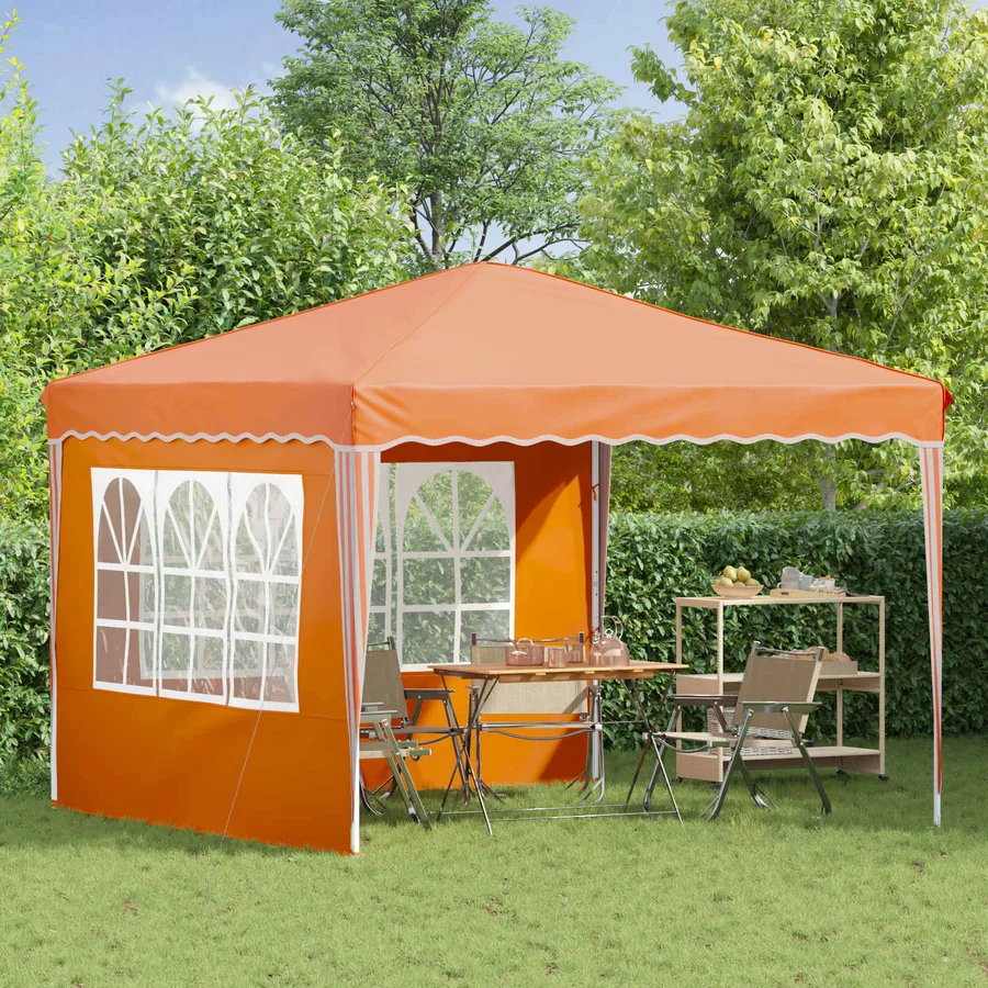 Tente de fête pop-up 288 x 288 x 245 cm Orange Tissu Oxford - 3