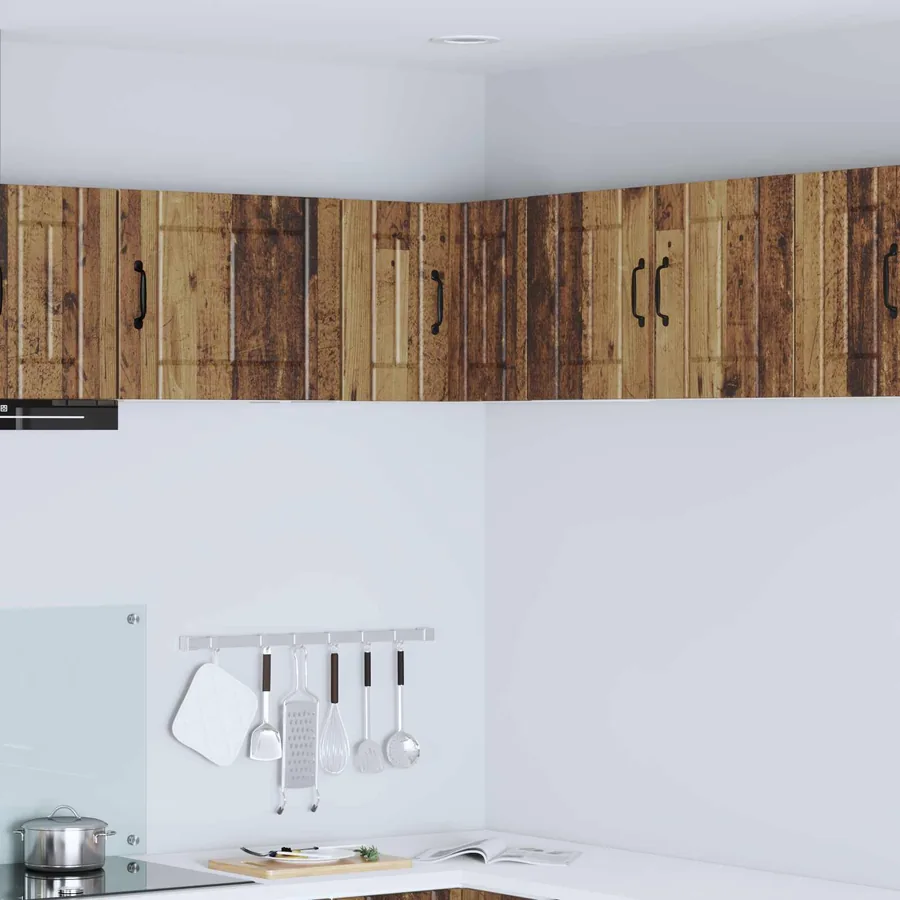 Cabinet d'angle mural LUCCA Bois ancien 57 x 57 x 40 cm