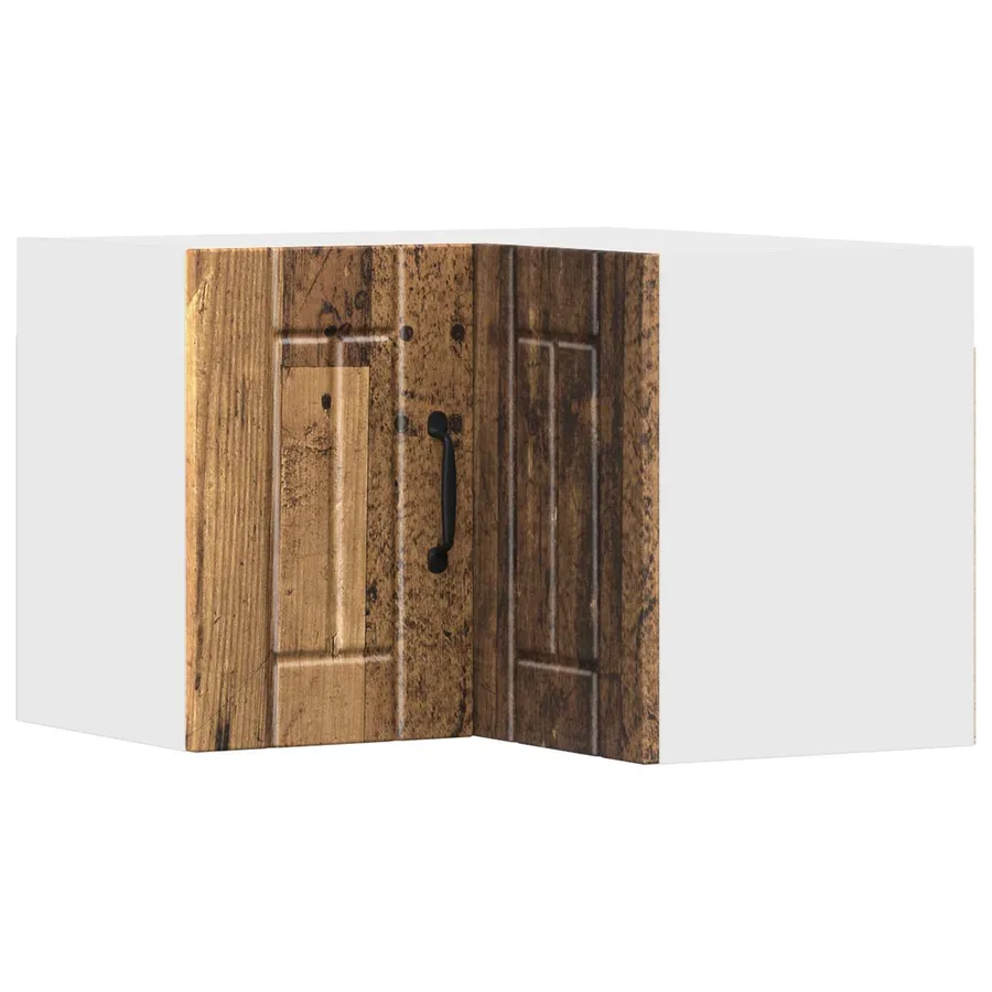 Cabinet d'angle mural LUCCA Bois ancien 57 x 57 x 40 cm - 2