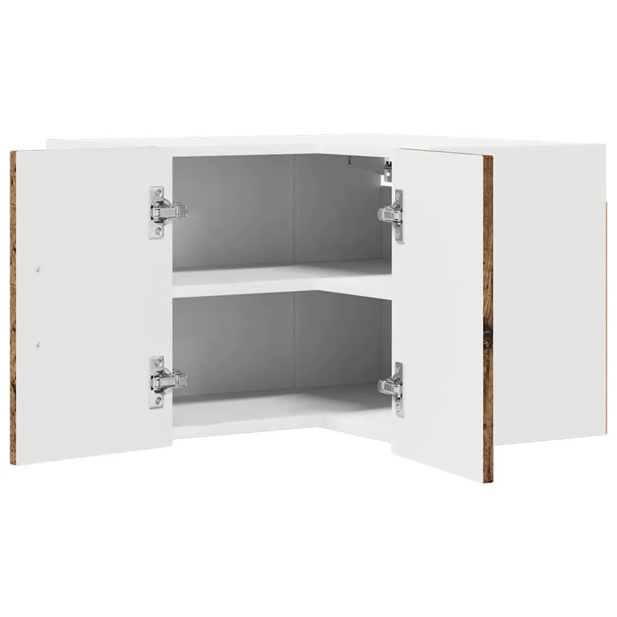 Cabinet d'angle mural LUCCA Bois ancien 57 x 57 x 40 cm - 5