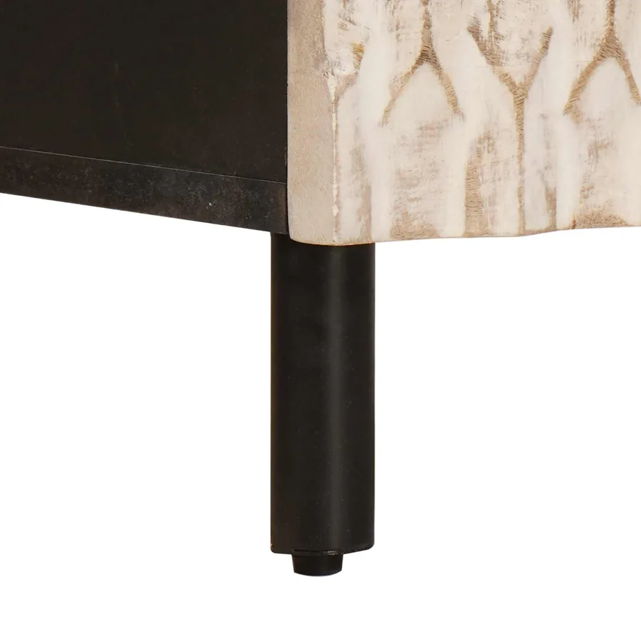 Cabinet de chevet avec tiroir 2 pcs Blanc 40 x 33 x 46 cm - 10