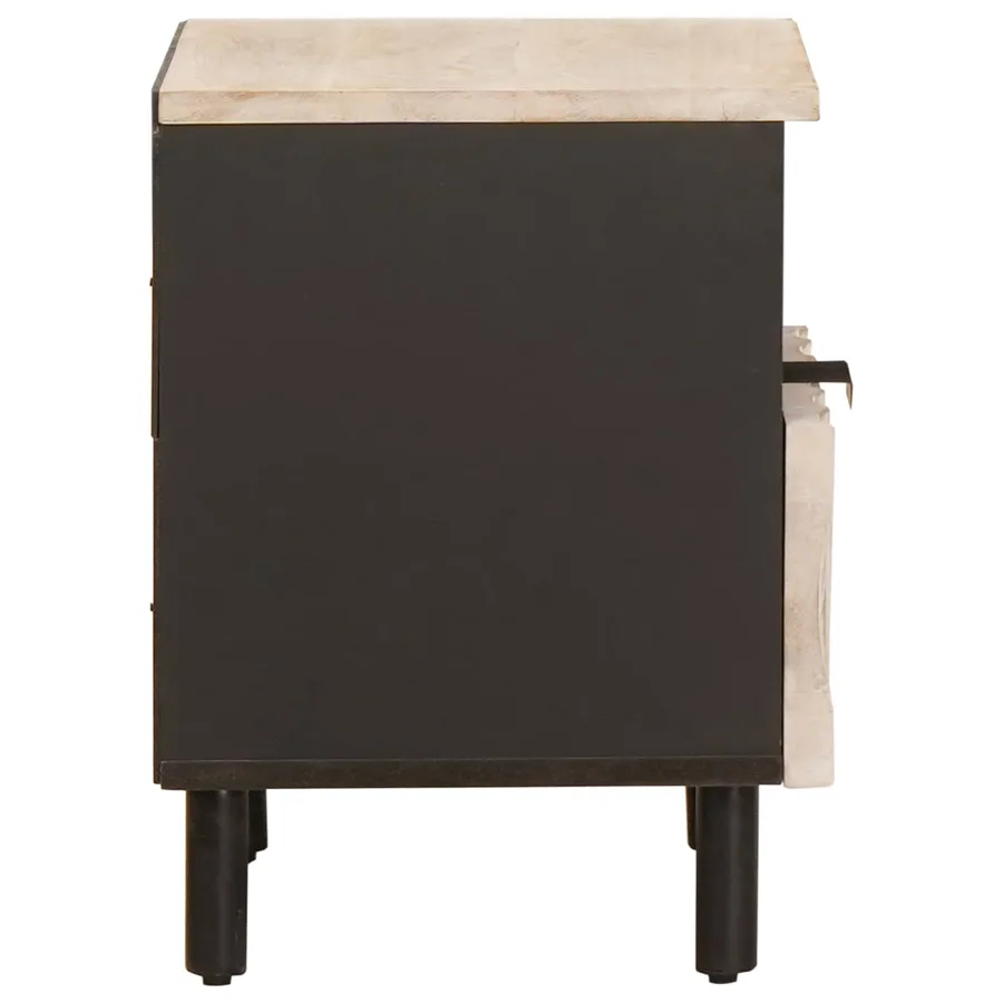 Cabinet de chevet avec tiroir 2 pcs Blanc 40 x 33 x 46 cm - 6
