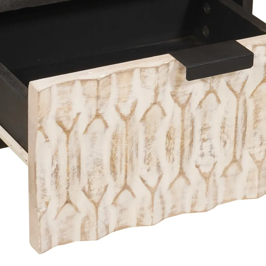 Cabinet de chevet avec tiroir 2 pcs Blanc 40 x 33 x 46 cm - 9