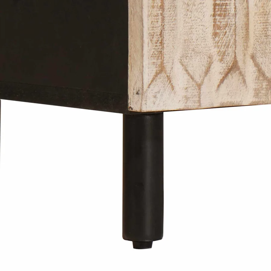 Buffet avec stockage Finition Lavage Blanc 60 x 33 x 75 cm - 8