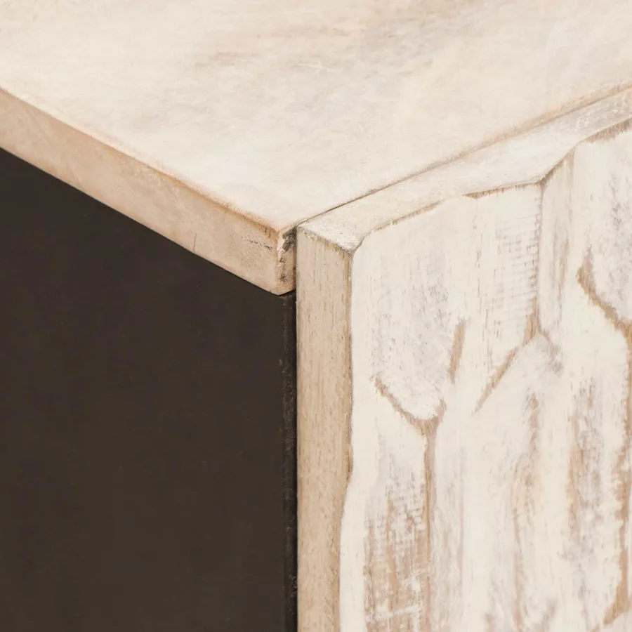 Meuble TV avec tiroir Finition Lavage Blanc 105 x 33 x 46 cm - 6