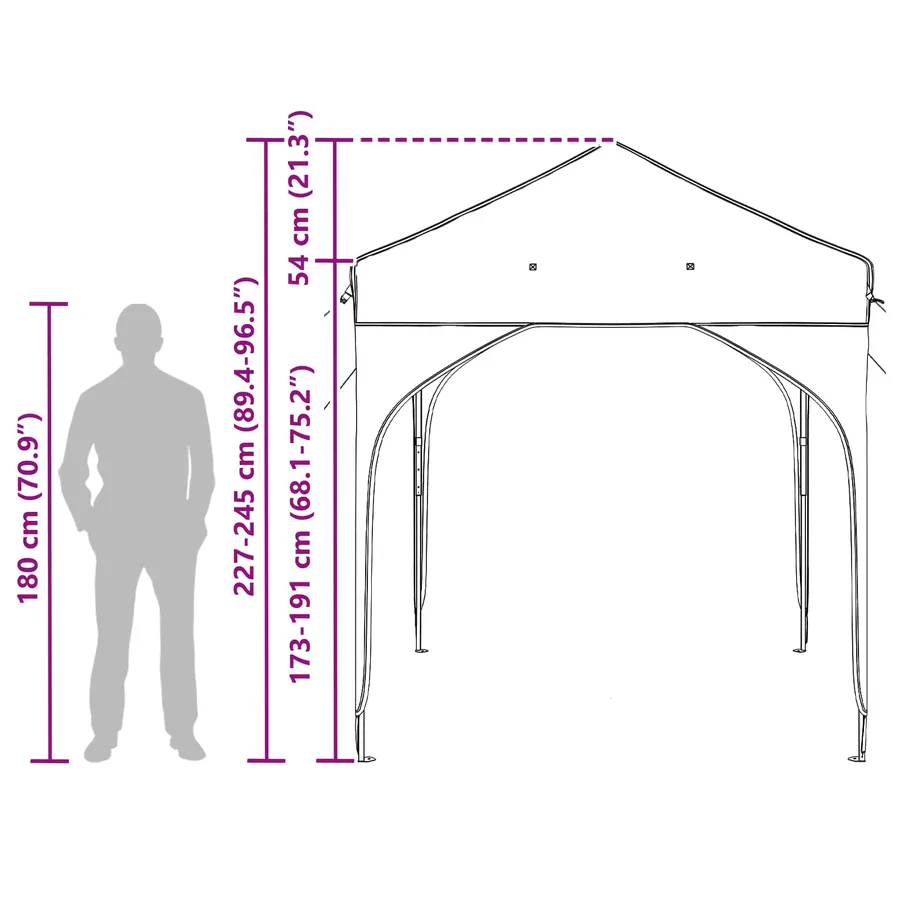 Tente de fête pop-up 194 x 194 x 245 cm Noir - 17
