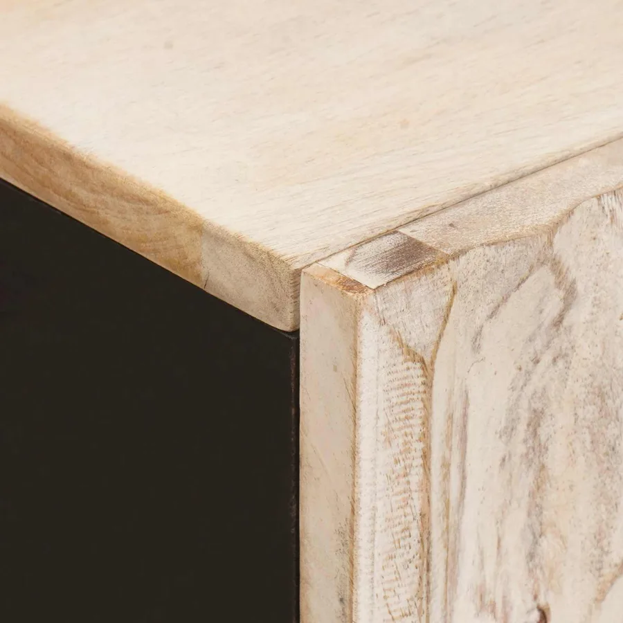 Buffet avec étagère Finition Lavage Blanc 90 x 33 x 75 cm - 7