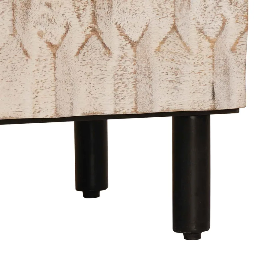 Buffet 2 pcs Finition Lavage Blanc 60 x 33 x 75 cm - 9