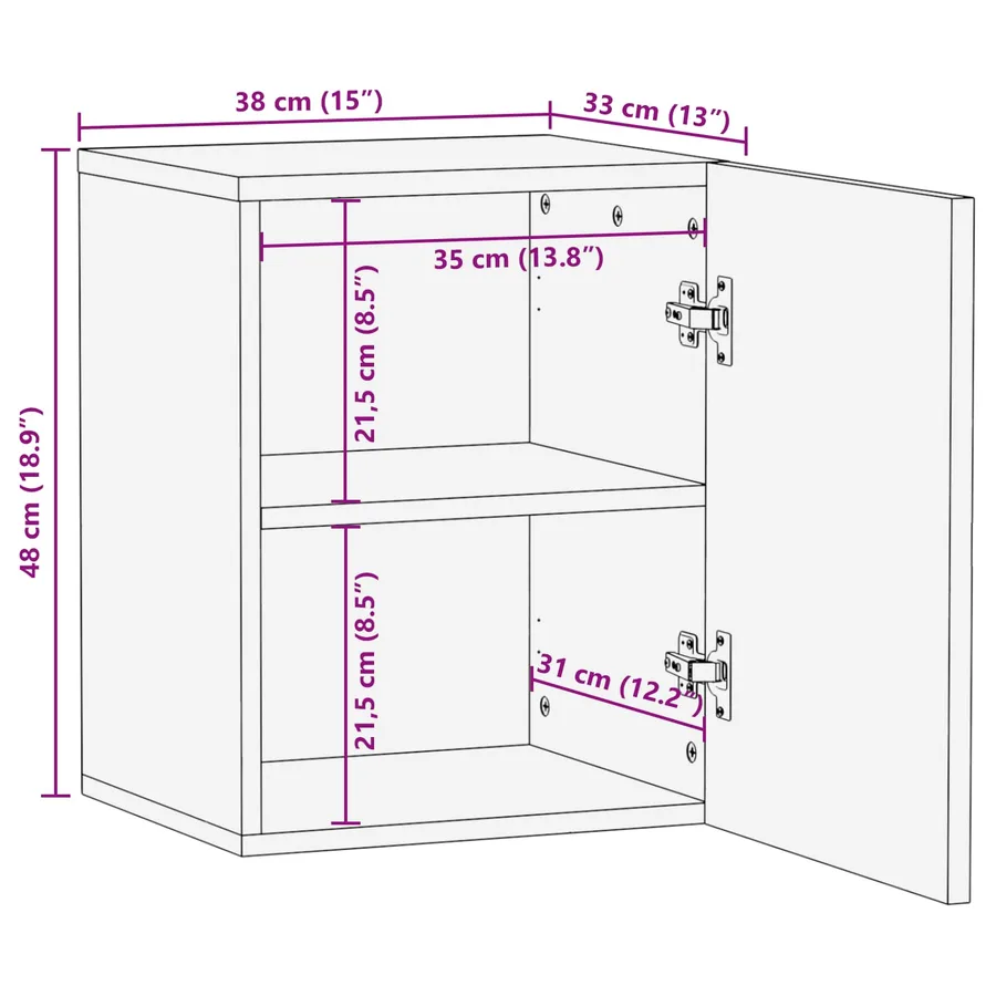 Cabinet de Salle de Bain Suspendu Blanc 38 x 33 x 48 cm - 11