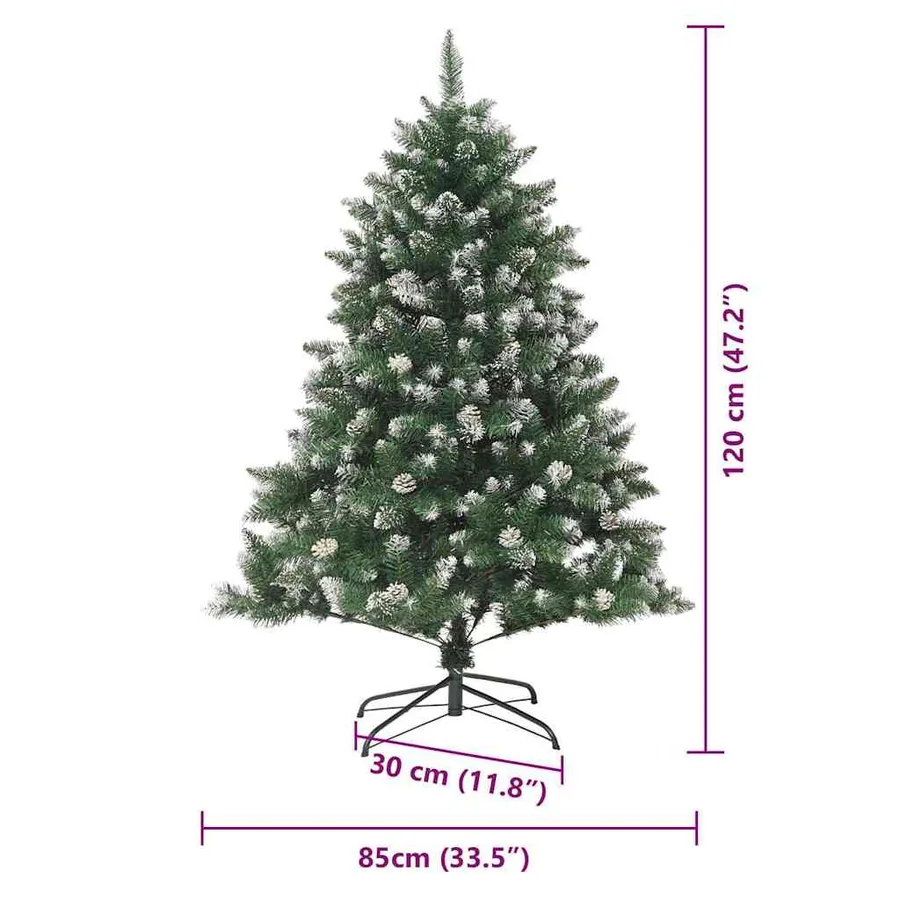 Sapin de Noël artificiel Vert 120 cm PVC, plastique et acier - 19
