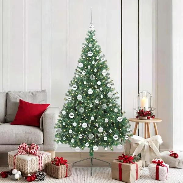 Sapin de Noël artificiel pré-éclairé Vert 180 cm PVC