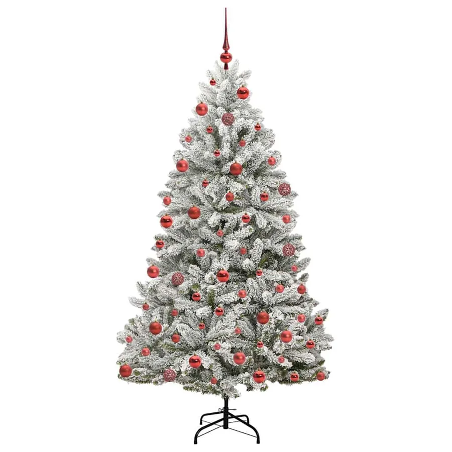 Sapin de Noël artificiel Vert et blanc 180 cm PVC et métal - 4