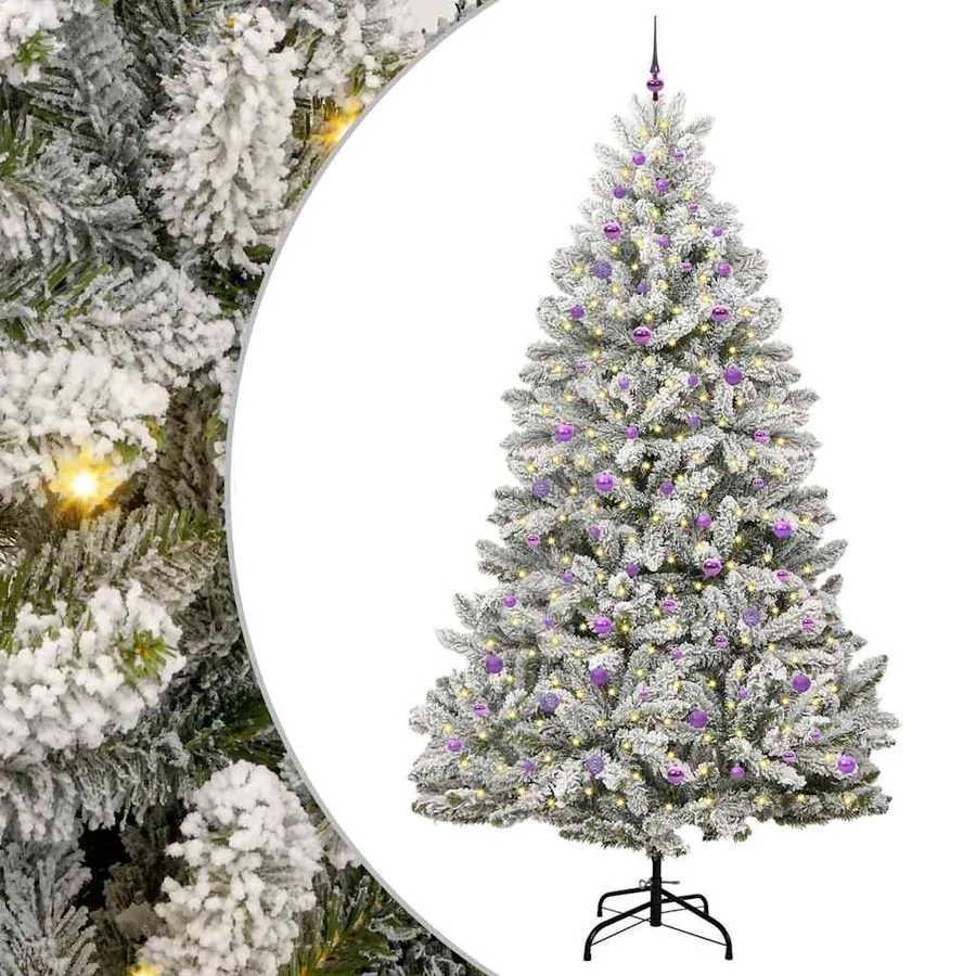Sapin de Noël artificiel Vert et blanc 270 cm PVC et métal - 2